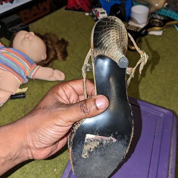 Women's Snakeskin Strap Heels by Andrew Gellar (Used) - Picture 6 of 11